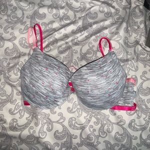 34C gray & pink bra brand new